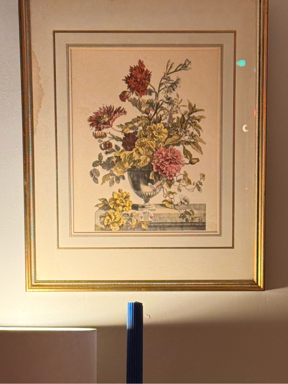 Blue Taper Candle in Decorative Holder - Home Accents